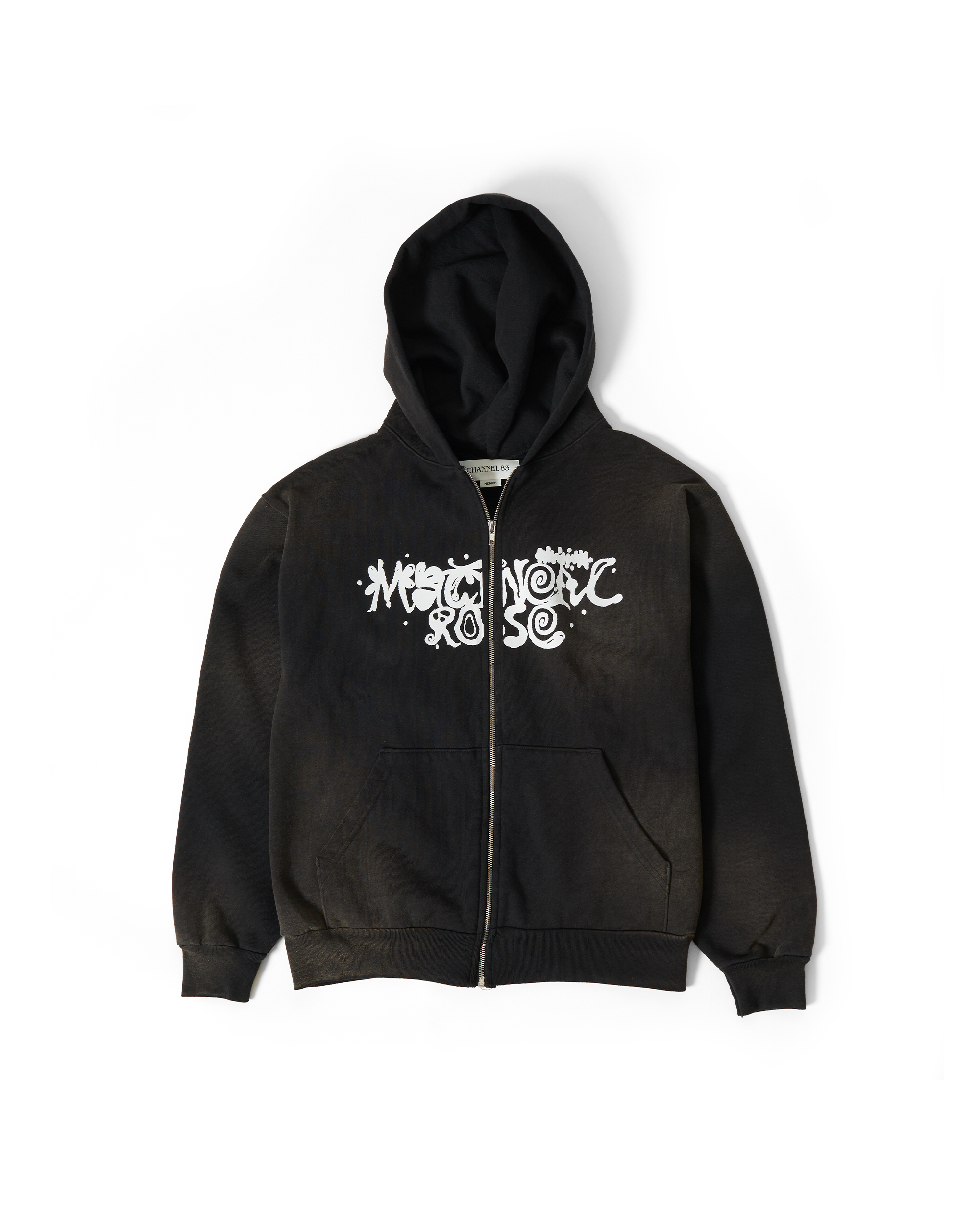 MAGNETIC ROSE FULL ZIP HOODIE - COLD BREW DYE